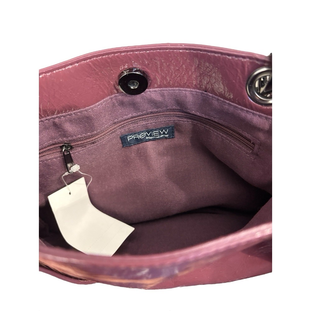Preview International Purple Handbag Purse NOS From Nordstrom Shiny w/ Tags - Picture 14 of 16